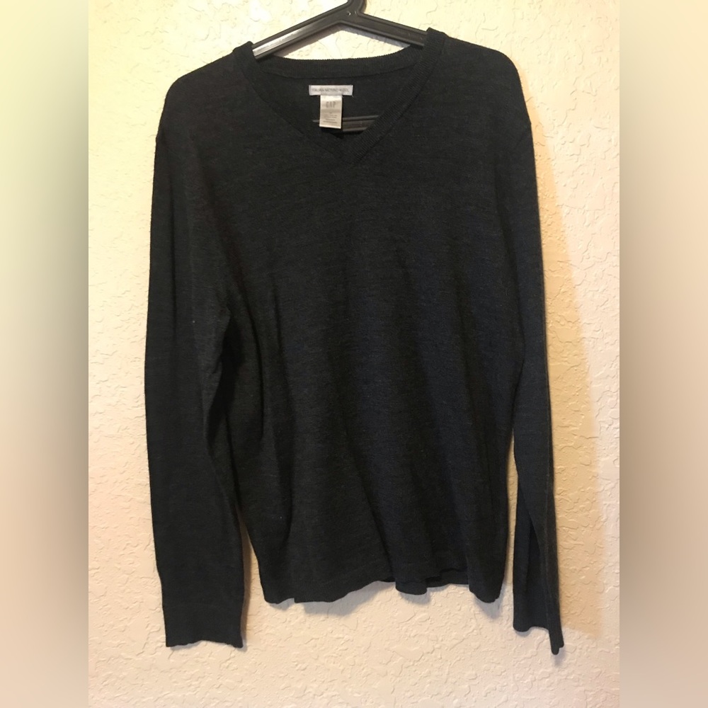 Gap Mens Marino Wool Sweater Size M Black